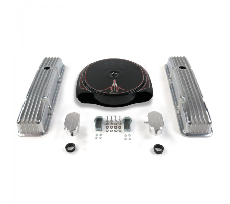 SBC PS Caddy AC/Tall Finned Engine Dress Up kit~w/ Breathers (PCV)
