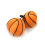 Fuzzy Hanging Rearview Mirror Basketballs - Pair
