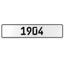 1904 Year  - White Aluminum Street Sign Mancave Euro Plate Name Door Sign Wall