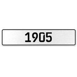 1905 Year  - White Aluminum Street Sign Mancave Euro Plate Name Door Sign Wall