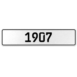 1907 Year  - White Aluminum Street Sign Mancave Euro Plate Name Door Sign Wall