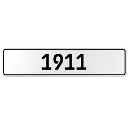1911 Year  - White Aluminum Street Sign Mancave Euro Plate Name Door Sign Wall