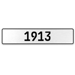 1913 Year  - White Aluminum Street Sign Mancave Euro Plate Name Door Sign Wall