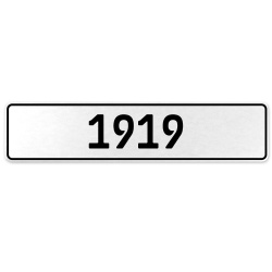 1919 Year  - White Aluminum Street Sign Mancave Euro Plate Name Door Sign Wall
