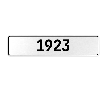 1923 Year  - White Aluminum Street Sign Mancave Euro Plate Name Door Sign Wall