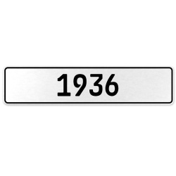 1936 Year  - White Aluminum Street Sign Mancave Euro Plate Name Door Sign Wall