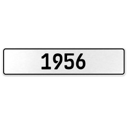 1956 Year  - White Aluminum Street Sign Mancave Euro Plate Name Door Sign Wall