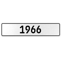 1966 Year  - White Aluminum Street Sign Mancave Euro Plate Name Door Sign Wall