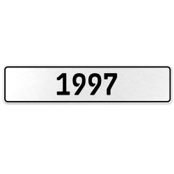 1997 Year  - White Aluminum Street Sign Mancave Euro Plate Name Door Sign Wall