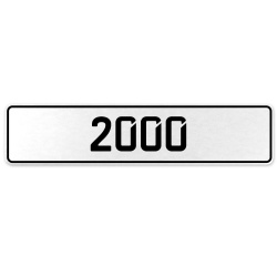 2000 Year  - White Aluminum Street Sign Mancave Euro Plate Name Door Sign Wall