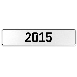 2015 Year  - White Aluminum Street Sign Mancave Euro Plate Name Door Sign Wall