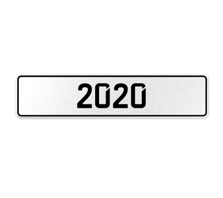 2020 Year  - White Aluminum Street Sign Mancave Euro Plate Name Door Sign Wall