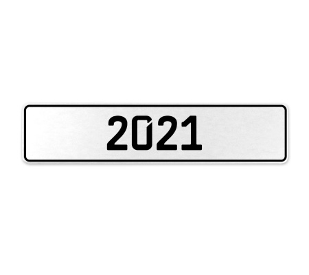 2021 Year  - White Aluminum Street Sign Mancave Euro Plate Name Door Sign Wall