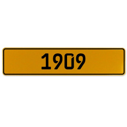 1909 Year  - Yellow Aluminum Street Sign Mancave Euro Plate Name Door Sign Wall