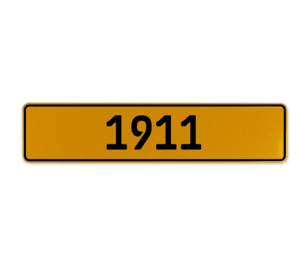 1911 Year  - Yellow Aluminum Street Sign Mancave Euro Plate Name Door Sign Wall