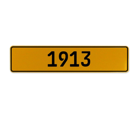 1913 Year  - Yellow Aluminum Street Sign Mancave Euro Plate Name Door Sign Wall