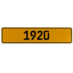 1920 Year  - Yellow Aluminum Street Sign Mancave Euro Plate Name Door Sign Wall
