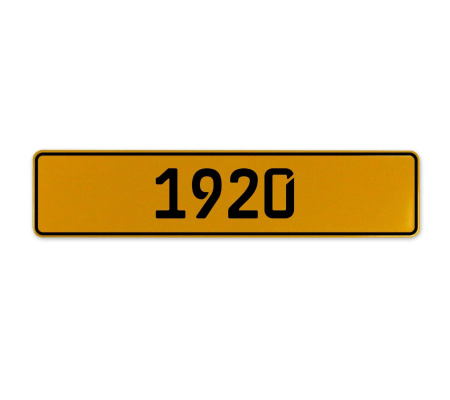 1920 Year  - Yellow Aluminum Street Sign Mancave Euro Plate Name Door Sign Wall