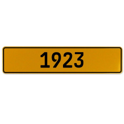 1923 Year  - Yellow Aluminum Street Sign Mancave Euro Plate Name Door Sign Wall