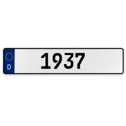 1937 Year  - White Aluminum Street Sign Mancave Euro Plate Name Door Sign Wall