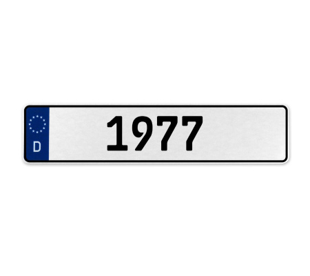 1977 Year  - White Aluminum Street Sign Mancave Euro Plate Name Door Sign Wall