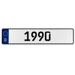 1990 Year  - White Aluminum Street Sign Mancave Euro Plate Name Door Sign Wall
