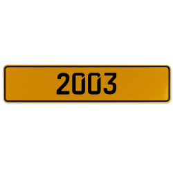 2003 Year  - Yellow Aluminum Street Sign Mancave Euro Plate Name Door Sign Wall