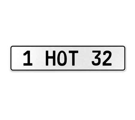1 HOT 32  - White Aluminum Street Sign Mancave Euro Plate Name Door Sign Wall