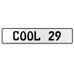 COOL 29  - White Aluminum Street Sign Mancave Euro Plate Name Door Sign Wall