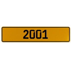 2001 Year  - Yellow Aluminum Street Sign Mancave Euro Plate Name Door Sign Wall