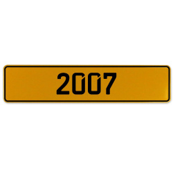 2007 Year  - Yellow Aluminum Street Sign Mancave Euro Plate Name Door Sign Wall