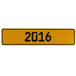 2016 Year  - Yellow Aluminum Street Sign Mancave Euro Plate Name Door Sign Wall