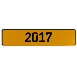 2017 Year  - Yellow Aluminum Street Sign Mancave Euro Plate Name Door Sign Wall
