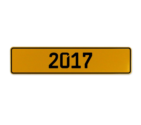 2017 Year  - Yellow Aluminum Street Sign Mancave Euro Plate Name Door Sign Wall