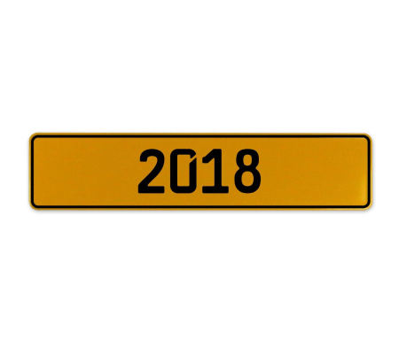 2018 Year  - Yellow Aluminum Street Sign Mancave Euro Plate Name Door Sign Wall