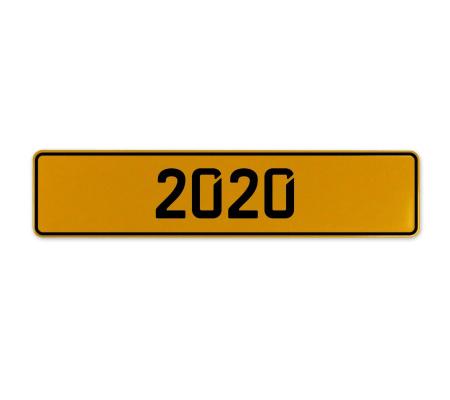 2020 Year  - Yellow Aluminum Street Sign Mancave Euro Plate Name Door Sign Wall