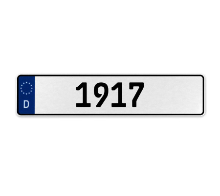 1917 Year  - White Aluminum Street Sign Mancave Euro Plate Name Door Sign Wall