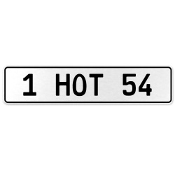 1 HOT 54  - White Aluminum Street Sign Mancave Euro Plate Name Door Sign Wall
