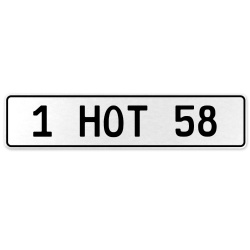 1 HOT 58  - White Aluminum Street Sign Mancave Euro Plate Name Door Sign Wall