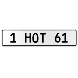 1 HOT 61  - White Aluminum Street Sign Mancave Euro Plate Name Door Sign Wall