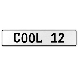 COOL 12  - White Aluminum Street Sign Mancave Euro Plate Name Door Sign Wall