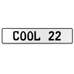 COOL 22  - White Aluminum Street Sign Mancave Euro Plate Name Door Sign Wall