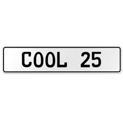 COOL 25  - White Aluminum Street Sign Mancave Euro Plate Name Door Sign Wall