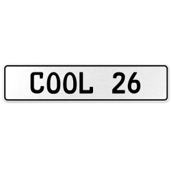 COOL 26  - White Aluminum Street Sign Mancave Euro Plate Name Door Sign Wall