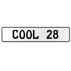 COOL 28  - White Aluminum Street Sign Mancave Euro Plate Name Door Sign Wall