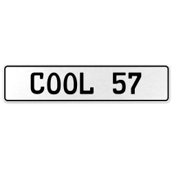 COOL 57  - White Aluminum Street Sign Mancave Euro Plate Name Door Sign Wall
