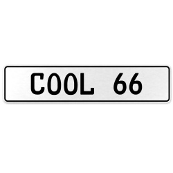 COOL 66  - White Aluminum Street Sign Mancave Euro Plate Name Door Sign Wall