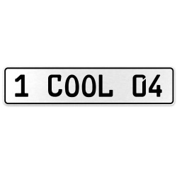 1 COOL 04  - White Aluminum Street Sign Mancave Euro Plate Name Door Sign Wall