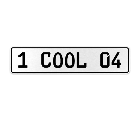 1 COOL 04  - White Aluminum Street Sign Mancave Euro Plate Name Door Sign Wall