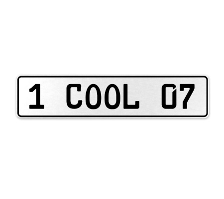 1 COOL 07  - White Aluminum Street Sign Mancave Euro Plate Name Door Sign Wall